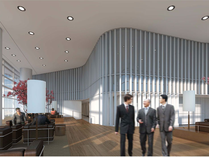 上海綠地廣場大廈寫字樓大廳設(shè)計-第5張圖片-上海古都建筑設(shè)計集團(tuán)